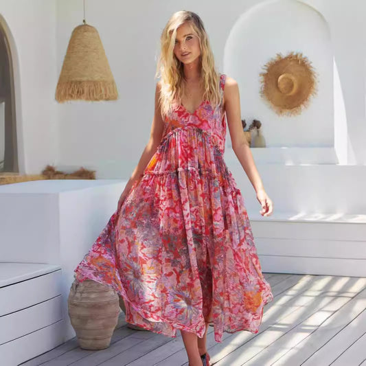 Zomerse Bloemen Chiffon Jurk